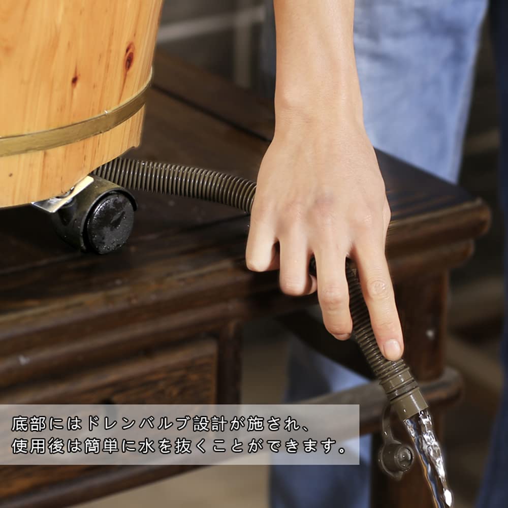 Amazon.co.jp: Tomiki 足浴桶 フットバス (ヒノキ材) 取っ手 ふた付き